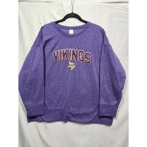 NFL Team Apparel Vikings Call Out Purple Heathered Crewneck Sweatshirt WMNs XXL